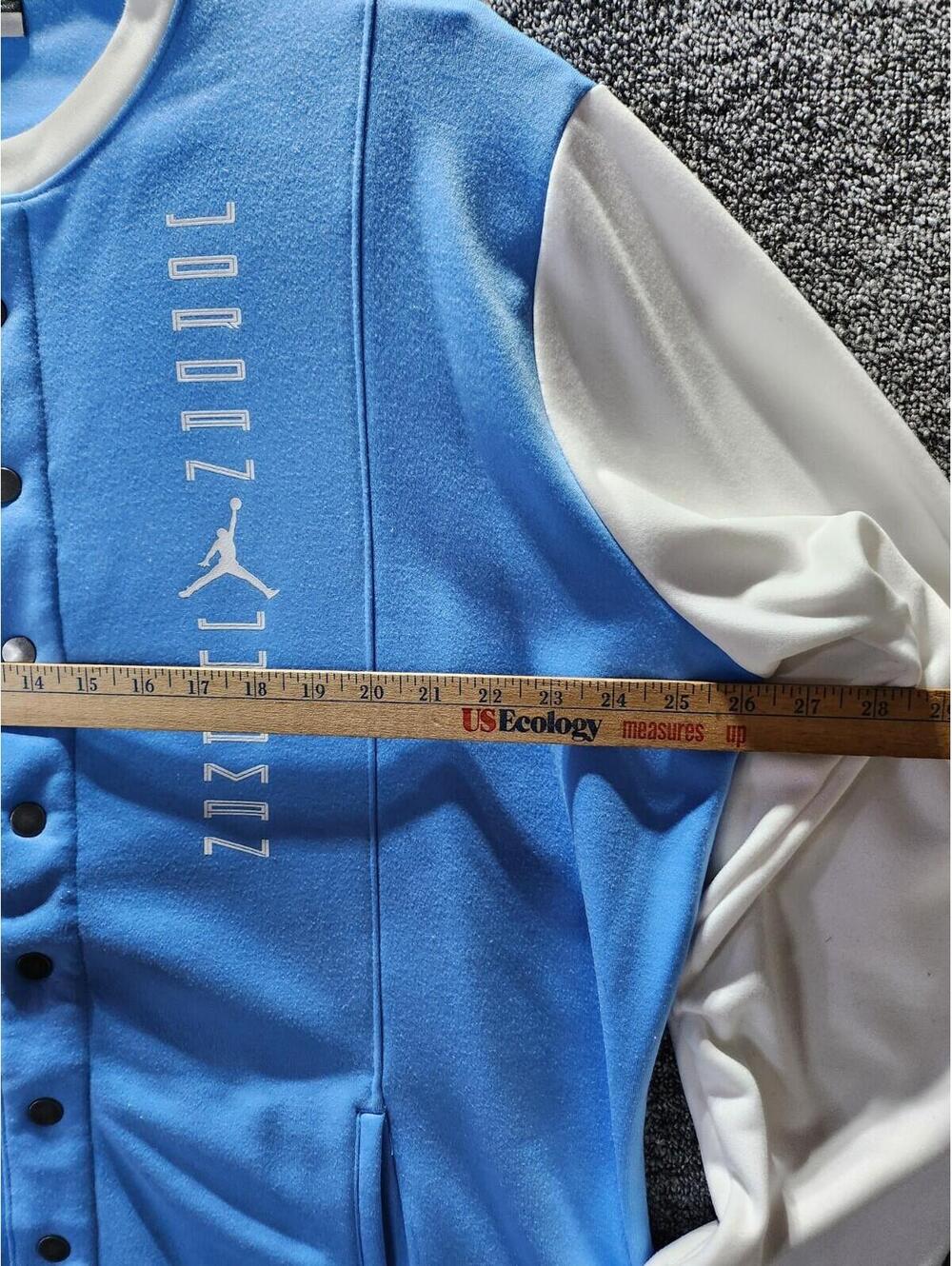 Jordan Jumpman Dri-FIT Varsity Jacket XXL Blue White Snap Closure Pockets - Picture 5 of 15